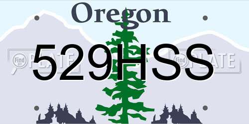 529HSS Oregon License Plate