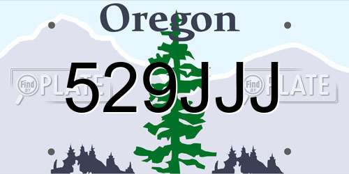 529JJJ Oregon License Plate