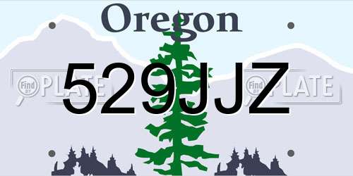 529JJZ Oregon License Plate