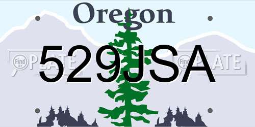 529JSA Oregon License Plate
