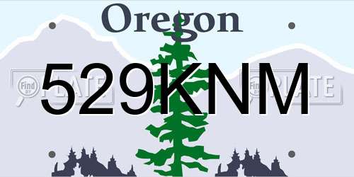 529KNM Oregon License Plate