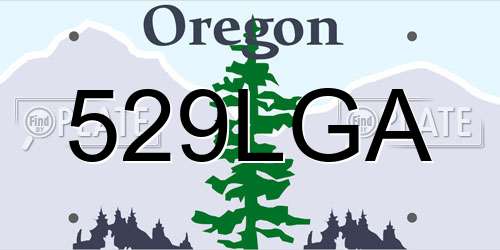 529LGA Oregon License Plate