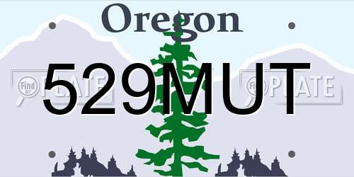 529MUT Oregon License Plate