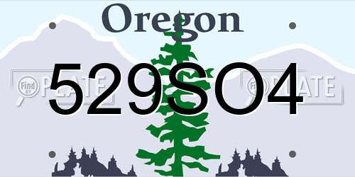 529SO4 Oregon License Plate