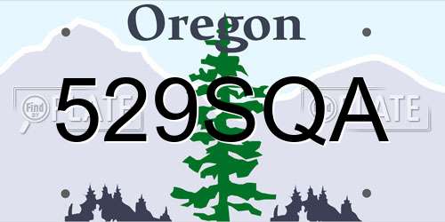 529SQA Oregon License Plate