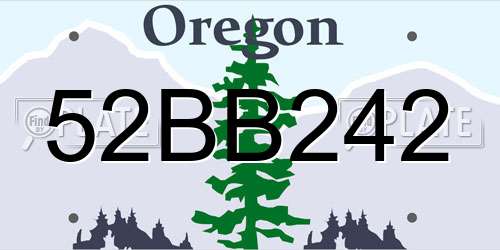 52BB242 Oregon License Plate
