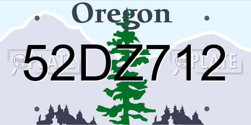 52DZ712 Oregon License Plate