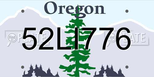 52LI776 Oregon License Plate