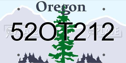 52OT212 Oregon License Plate