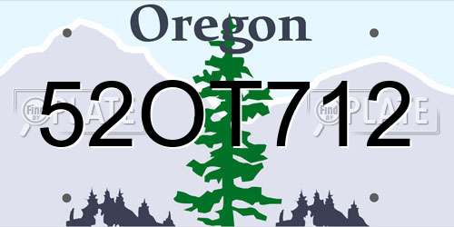 52OT712 Oregon License Plate