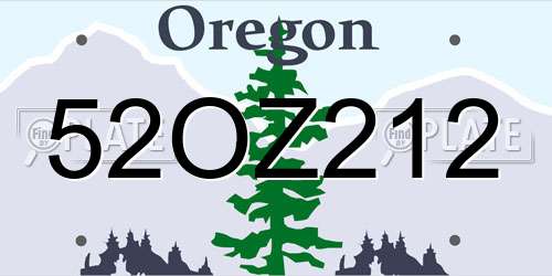 52OZ212 Oregon License Plate
