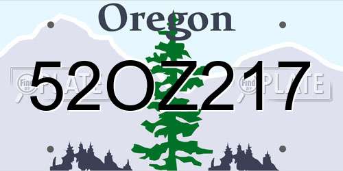52OZ217 Oregon License Plate