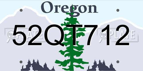 52QT712 Oregon License Plate