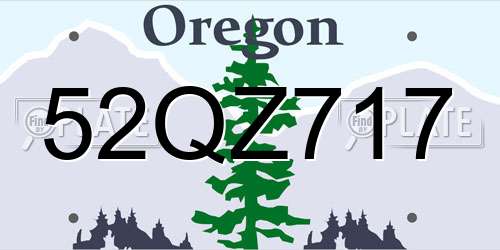 52QZ717 Oregon License Plate