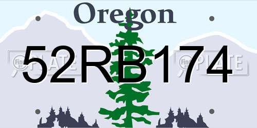 52RB174 Oregon License Plate