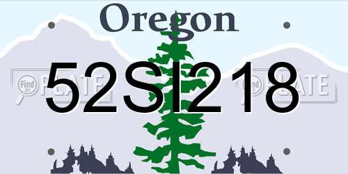 52SI218 Oregon License Plate