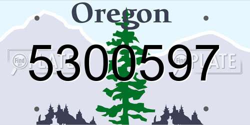 5300597 Oregon License Plate