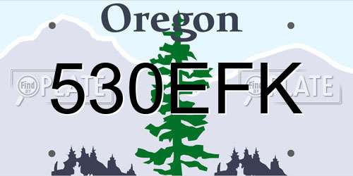 530EFK Oregon License Plate