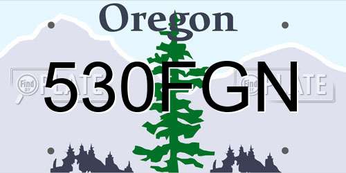 530FGN Oregon License Plate