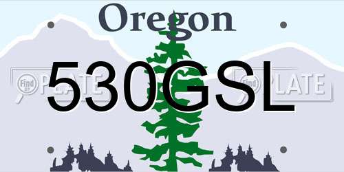 530GSL Oregon License Plate