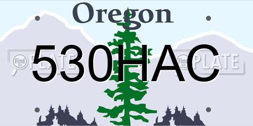 530HAC Oregon License Plate