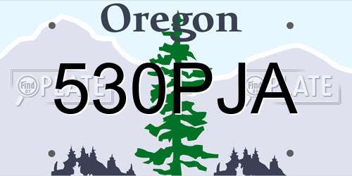 530PJA Oregon License Plate