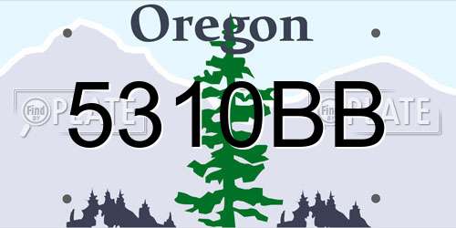 5310BB Oregon License Plate
