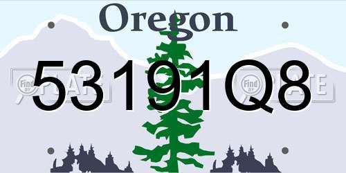 53191Q8 Oregon License Plate