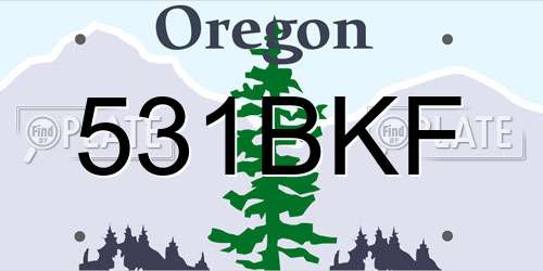 531BKF Oregon License Plate