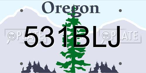 531BLJ Oregon License Plate