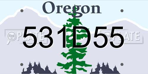 531D55 Oregon License Plate