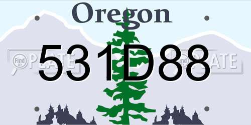531D88 Oregon License Plate