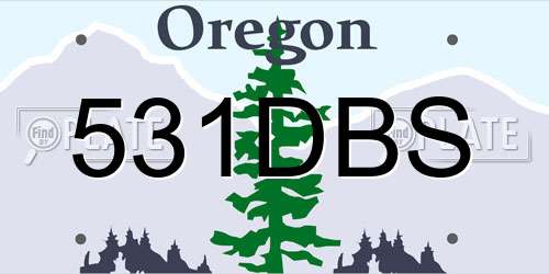 531DBS Oregon License Plate