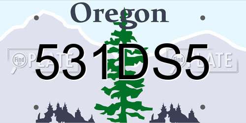 531DS5 Oregon License Plate