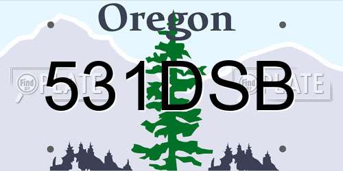 531DSB Oregon License Plate