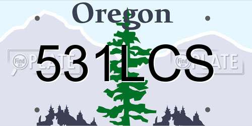 531LCS Oregon License Plate