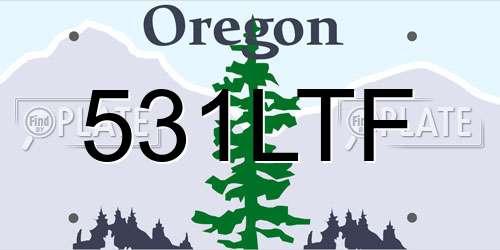 531LTF Oregon License Plate