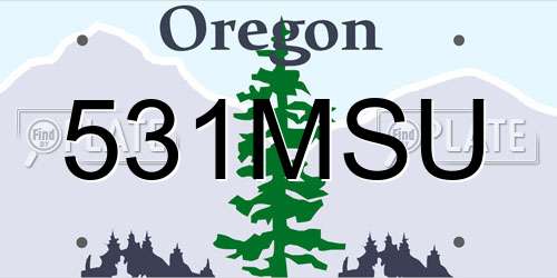 531MSU Oregon License Plate