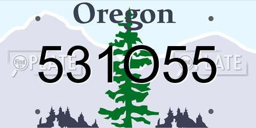 531O55 Oregon License Plate