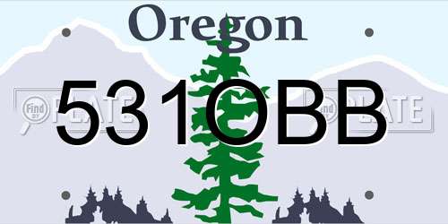 531OBB Oregon License Plate
