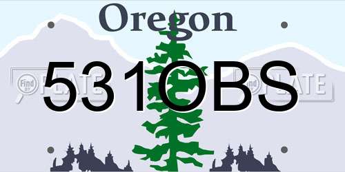 531OBS Oregon License Plate