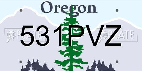 531PVZ Oregon License Plate