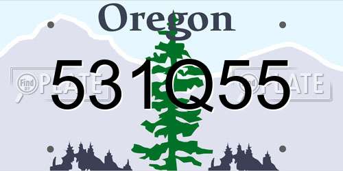 531Q55 Oregon License Plate