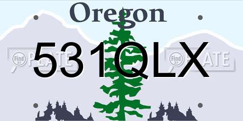531QLX Oregon License Plate