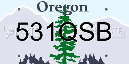 531QSB Oregon License Plate