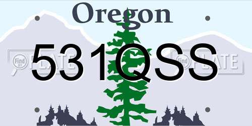 531QSS Oregon License Plate