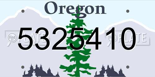 5325410 Oregon License Plate