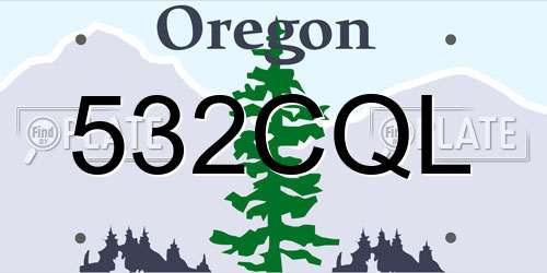 532CQL Oregon License Plate