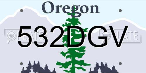532DGV Oregon License Plate