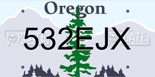 532EJX Oregon License Plate